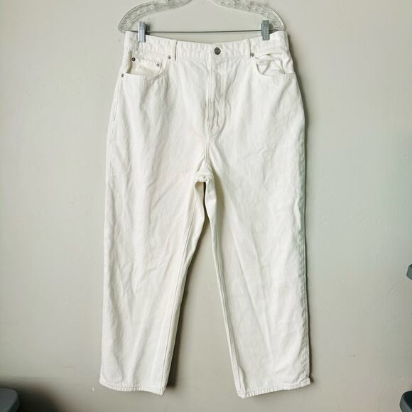 Club Monaco cream the easy crop jeans woman’s 31 - Picture 1 of 12